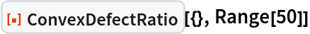 ResourceFunction["ConvexDefectRatio"][{}, Range[50]]