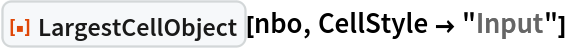 ResourceFunction["LargestCellObject"][nbo, CellStyle -> "Input"]