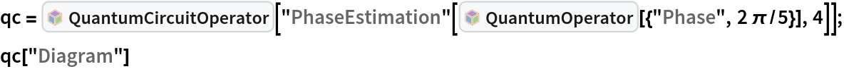 qc = InterpretationBox[FrameBox[TagBox[TooltipBox[PaneBox[GridBox[List[List[GraphicsBox[List[Thickness[0.0025`], List[FaceForm[List[RGBColor[0.9607843137254902`, 0.5058823529411764`, 0.19607843137254902`], Opacity[1.`]]], FilledCurveBox[List[List[List[0, 2, 0], List[0, 1, 0], List[0, 1, 0], List[0, 1, 0], List[0, 1, 0]], List[List[0, 2, 0], List[0, 1, 0], List[0, 1, 0], List[0, 1, 0], List[0, 1, 0]], List[List[0, 2, 0], List[0, 1, 0], List[0, 1, 0], List[0, 1, 0], List[0, 1, 0], List[0, 1, 0]], List[List[0, 2, 0], List[1, 3, 3], List[0, 1, 0], List[1, 3, 3], List[0, 1, 0], List[1, 3, 3], List[0, 1, 0], List[1, 3, 3], List[1, 3, 3], List[0, 1, 0], List[1, 3, 3], List[0, 1, 0], List[1, 3, 3]]], List[List[List[205.`, 22.863691329956055`], List[205.`, 212.31669425964355`], List[246.01799774169922`, 235.99870109558105`], List[369.0710144042969`, 307.0436840057373`], List[369.0710144042969`, 117.59068870544434`], List[205.`, 22.863691329956055`]], List[List[30.928985595703125`, 307.0436840057373`], List[153.98200225830078`, 235.99870109558105`], List[195.`, 212.31669425964355`], List[195.`, 22.863691329956055`], List[30.928985595703125`, 117.59068870544434`], List[30.928985595703125`, 307.0436840057373`]], List[List[200.`, 410.42970085144043`], List[364.0710144042969`, 315.7036876678467`], List[241.01799774169922`, 244.65868949890137`], List[200.`, 220.97669792175293`], List[158.98200225830078`, 244.65868949890137`], List[35.928985595703125`, 315.7036876678467`], List[200.`, 410.42970085144043`]], List[List[376.5710144042969`, 320.03370475769043`], List[202.5`, 420.53370475769043`], List[200.95300006866455`, 421.42667961120605`], List[199.04699993133545`, 421.42667961120605`], List[197.5`, 420.53370475769043`], List[23.428985595703125`, 320.03370475769043`], List[21.882003784179688`, 319.1406993865967`], List[20.928985595703125`, 317.4896984100342`], List[20.928985595703125`, 315.7036876678467`], List[20.928985595703125`, 114.70369529724121`], List[20.928985595703125`, 112.91769218444824`], List[21.882003784179688`, 111.26669120788574`], List[23.428985595703125`, 110.37369346618652`], List[197.5`, 9.87369155883789`], List[198.27300024032593`, 9.426692008972168`], List[199.13700008392334`, 9.203690528869629`], List[200.`, 9.203690528869629`], List[200.86299991607666`, 9.203690528869629`], List[201.72699999809265`, 9.426692008972168`], List[202.5`, 9.87369155883789`], List[376.5710144042969`, 110.37369346618652`], List[378.1179962158203`, 111.26669120788574`], List[379.0710144042969`, 112.91769218444824`], List[379.0710144042969`, 114.70369529724121`], List[379.0710144042969`, 315.7036876678467`], List[379.0710144042969`, 317.4896984100342`], List[378.1179962158203`, 319.1406993865967`], List[376.5710144042969`, 320.03370475769043`]]]]], List[FaceForm[List[RGBColor[0.5529411764705883`, 0.6745098039215687`, 0.8117647058823529`], Opacity[1.`]]], FilledCurveBox[List[List[List[0, 2, 0], List[0, 1, 0], List[0, 1, 0], List[0, 1, 0]]], List[List[List[44.92900085449219`, 282.59088134765625`], List[181.00001525878906`, 204.0298843383789`], List[181.00001525878906`, 46.90887451171875`], List[44.92900085449219`, 125.46986389160156`], List[44.92900085449219`, 282.59088134765625`]]]]], List[FaceForm[List[RGBColor[0.6627450980392157`, 0.803921568627451`, 0.5686274509803921`], Opacity[1.`]]], FilledCurveBox[List[List[List[0, 2, 0], List[0, 1, 0], List[0, 1, 0], List[0, 1, 0]]], List[List[List[355.0710144042969`, 282.59088134765625`], List[355.0710144042969`, 125.46986389160156`], List[219.`, 46.90887451171875`], List[219.`, 204.0298843383789`], List[355.0710144042969`, 282.59088134765625`]]]]], List[FaceForm[List[RGBColor[0.6901960784313725`, 0.5882352941176471`, 0.8117647058823529`], Opacity[1.`]]], FilledCurveBox[List[List[List[0, 2, 0], List[0, 1, 0], List[0, 1, 0], List[0, 1, 0]]], List[List[List[200.`, 394.0606994628906`], List[336.0710144042969`, 315.4997024536133`], List[200.`, 236.93968200683594`], List[63.928985595703125`, 315.4997024536133`], List[200.`, 394.0606994628906`]]]]]], List[Rule[BaselinePosition, Scaled[0.15`]], Rule[ImageSize, 10], Rule[ImageSize, 15]]], StyleBox[RowBox[List["QuantumCircuitOperator", " "]], Rule[ShowAutoStyles, False], Rule[ShowStringCharacters, False], Rule[FontSize, Times[0.9`, Inherited]], Rule[FontColor, GrayLevel[0.1`]]]]], Rule[GridBoxSpacings, List[Rule["Columns", List[List[0.25`]]]]]], Rule[Alignment, List[Left, Baseline]], Rule[BaselinePosition, Baseline], Rule[FrameMargins, List[List[3, 0], List[0, 0]]], Rule[BaseStyle, List[Rule[LineSpacing, List[0, 0]], Rule[LineBreakWithin, False]]]], RowBox[List["PacletSymbol", "[", RowBox[List["\"Wolfram/QuantumFramework\"", ",", "\"Wolfram`QuantumFramework`QuantumCircuitOperator\""]], "]"]], Rule[TooltipStyle, List[Rule[ShowAutoStyles, True], Rule[ShowStringCharacters, True]]]], Function[Annotation[Slot[1], Style[Defer[PacletSymbol["Wolfram/QuantumFramework", "Wolfram`QuantumFramework`QuantumCircuitOperator"]], Rule[ShowStringCharacters, True]], "Tooltip"]]], Rule[Background, RGBColor[0.968`, 0.976`, 0.984`]], Rule[BaselinePosition, Baseline], Rule[DefaultBaseStyle, List[]], Rule[FrameMargins, List[List[0, 0], List[1, 1]]], Rule[FrameStyle, RGBColor[0.831`, 0.847`, 0.85`]], Rule[RoundingRadius, 4]], PacletSymbol["Wolfram/QuantumFramework", "Wolfram`QuantumFramework`QuantumCircuitOperator"], Rule[Selectable, False], Rule[SelectWithContents, True], Rule[BoxID, "PacletSymbolBox"]][
   "PhaseEstimation"[InterpretationBox[FrameBox[TagBox[TooltipBox[PaneBox[GridBox[List[List[GraphicsBox[List[Thickness[0.0025`], List[FaceForm[List[RGBColor[0.9607843137254902`, 0.5058823529411764`, 0.19607843137254902`], Opacity[1.`]]], FilledCurveBox[List[List[List[0, 2, 0], List[0, 1, 0], List[0, 1, 0], List[0, 1, 0], List[0, 1, 0]], List[List[0, 2, 0], List[0, 1, 0], List[0, 1, 0], List[0, 1, 0], List[0, 1, 0]], List[List[0, 2, 0], List[0, 1, 0], List[0, 1, 0], List[0, 1, 0], List[0, 1, 0], List[0, 1, 0]], List[List[0, 2, 0], List[1, 3, 3], List[0, 1, 0], List[1, 3, 3], List[0, 1, 0], List[1, 3, 3], List[0, 1, 0], List[1, 3, 3], List[1, 3, 3], List[0, 1, 0], List[1, 3, 3], List[0, 1, 0], List[1, 3, 3]]], List[List[List[205.`, 22.863691329956055`], List[205.`, 212.31669425964355`], List[246.01799774169922`, 235.99870109558105`], List[369.0710144042969`, 307.0436840057373`], List[369.0710144042969`, 117.59068870544434`], List[205.`, 22.863691329956055`]], List[List[30.928985595703125`, 307.0436840057373`], List[153.98200225830078`, 235.99870109558105`], List[195.`, 212.31669425964355`], List[195.`, 22.863691329956055`], List[30.928985595703125`, 117.59068870544434`], List[30.928985595703125`, 307.0436840057373`]], List[List[200.`, 410.42970085144043`], List[364.0710144042969`, 315.7036876678467`], List[241.01799774169922`, 244.65868949890137`], List[200.`, 220.97669792175293`], List[158.98200225830078`, 244.65868949890137`], List[35.928985595703125`, 315.7036876678467`], List[200.`, 410.42970085144043`]], List[List[376.5710144042969`, 320.03370475769043`], List[202.5`, 420.53370475769043`], List[200.95300006866455`, 421.42667961120605`], List[199.04699993133545`, 421.42667961120605`], List[197.5`, 420.53370475769043`], List[23.428985595703125`, 320.03370475769043`], List[21.882003784179688`, 319.1406993865967`], List[20.928985595703125`, 317.4896984100342`], List[20.928985595703125`, 315.7036876678467`], List[20.928985595703125`, 114.70369529724121`], List[20.928985595703125`, 112.91769218444824`], List[21.882003784179688`, 111.26669120788574`], List[23.428985595703125`, 110.37369346618652`], List[197.5`, 9.87369155883789`], List[198.27300024032593`, 9.426692008972168`], List[199.13700008392334`, 9.203690528869629`], List[200.`, 9.203690528869629`], List[200.86299991607666`, 9.203690528869629`], List[201.72699999809265`, 9.426692008972168`], List[202.5`, 9.87369155883789`], List[376.5710144042969`, 110.37369346618652`], List[378.1179962158203`, 111.26669120788574`], List[379.0710144042969`, 112.91769218444824`], List[379.0710144042969`, 114.70369529724121`], List[379.0710144042969`, 315.7036876678467`], List[379.0710144042969`, 317.4896984100342`], List[378.1179962158203`, 319.1406993865967`], List[376.5710144042969`, 320.03370475769043`]]]]], List[FaceForm[List[RGBColor[0.5529411764705883`, 0.6745098039215687`, 0.8117647058823529`], Opacity[1.`]]], FilledCurveBox[List[List[List[0, 2, 0], List[0, 1, 0], List[0, 1, 0], List[0, 1, 0]]], List[List[List[44.92900085449219`, 282.59088134765625`], List[181.00001525878906`, 204.0298843383789`], List[181.00001525878906`, 46.90887451171875`], List[44.92900085449219`, 125.46986389160156`], List[44.92900085449219`, 282.59088134765625`]]]]], List[FaceForm[List[RGBColor[0.6627450980392157`, 0.803921568627451`, 0.5686274509803921`], Opacity[1.`]]], FilledCurveBox[List[List[List[0, 2, 0], List[0, 1, 0], List[0, 1, 0], List[0, 1, 0]]], List[List[List[355.0710144042969`, 282.59088134765625`], List[355.0710144042969`, 125.46986389160156`], List[219.`, 46.90887451171875`], List[219.`, 204.0298843383789`], List[355.0710144042969`, 282.59088134765625`]]]]], List[FaceForm[List[RGBColor[0.6901960784313725`, 0.5882352941176471`, 0.8117647058823529`], Opacity[1.`]]], FilledCurveBox[List[List[List[0, 2, 0], List[0, 1, 0], List[0, 1, 0], List[0, 1, 0]]], List[List[List[200.`, 394.0606994628906`], List[336.0710144042969`, 315.4997024536133`], List[200.`, 236.93968200683594`], List[63.928985595703125`, 315.4997024536133`], List[200.`, 394.0606994628906`]]]]]], List[Rule[BaselinePosition, Scaled[0.15`]], Rule[ImageSize, 10], Rule[ImageSize, 15]]], StyleBox[RowBox[List["QuantumOperator", " "]], Rule[ShowAutoStyles, False], Rule[ShowStringCharacters, False], Rule[FontSize, Times[0.9`, Inherited]], Rule[FontColor, GrayLevel[0.1`]]]]], Rule[GridBoxSpacings, List[Rule["Columns", List[List[0.25`]]]]]], Rule[Alignment, List[Left, Baseline]], Rule[BaselinePosition, Baseline], Rule[FrameMargins, List[List[3, 0], List[0, 0]]], Rule[BaseStyle, List[Rule[LineSpacing, List[0, 0]], Rule[LineBreakWithin, False]]]], RowBox[List["PacletSymbol", "[", RowBox[List["\"Wolfram/QuantumFramework\"", ",", "\"Wolfram`QuantumFramework`QuantumOperator\""]], "]"]], Rule[TooltipStyle, List[Rule[ShowAutoStyles, True], Rule[ShowStringCharacters, True]]]], Function[Annotation[Slot[1], Style[Defer[PacletSymbol["Wolfram/QuantumFramework", "Wolfram`QuantumFramework`QuantumOperator"]], Rule[ShowStringCharacters, True]], "Tooltip"]]], Rule[Background, RGBColor[0.968`, 0.976`, 0.984`]], Rule[BaselinePosition, Baseline], Rule[DefaultBaseStyle, List[]], Rule[FrameMargins, List[List[0, 0], List[1, 1]]], Rule[FrameStyle, RGBColor[0.831`, 0.847`, 0.85`]], Rule[RoundingRadius, 4]], PacletSymbol["Wolfram/QuantumFramework", "Wolfram`QuantumFramework`QuantumOperator"], Rule[Selectable, False], Rule[SelectWithContents, True], Rule[BoxID, "PacletSymbolBox"]][{"Phase",
       2 \[Pi]/5}], 4]];
qc["Diagram"]
