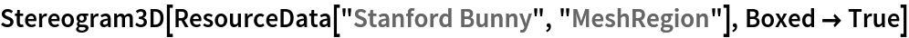 Stereogram3D[ResourceData["Stanford Bunny", "MeshRegion"], Boxed -> True]