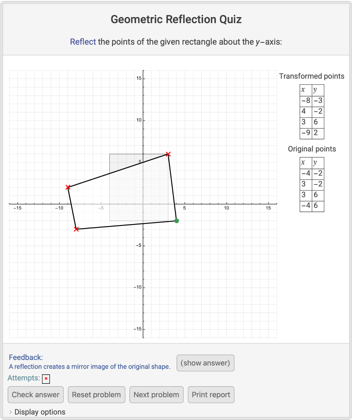 Geometry Reflectiontest GeometricReflectionQuiz | Wolfram Function Repository