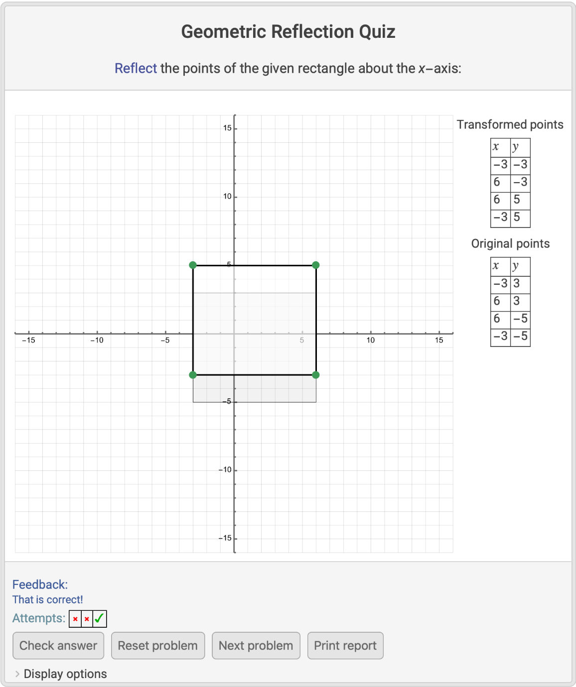 GeometricReflectionQuiz | Wolfram Function Repository