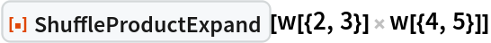 ResourceFunction["ShuffleProductExpand"][w[{2, 3}] w[{4, 5}]]