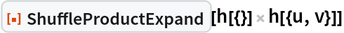 ResourceFunction["ShuffleProductExpand"][h[{}] h[{u, v}]]