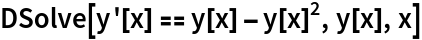 DSolve[y'[x] == y[x] - y[x]^2, y[x], x]
