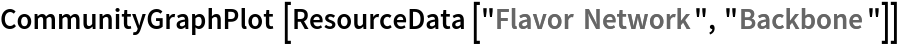 CommunityGraphPlot[ResourceData[\!\(\*
TagBox["\"\<Flavor Network\>\"",
#& ,
BoxID -> "ResourceTag-Flavor Network-Input",
AutoDelete->True]\), "Backbone"]]