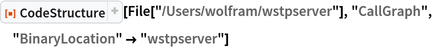 ResourceFunction["CodeStructure"][
 File["/Users/wolfram/wstpserver"], "CallGraph", "BinaryLocation" -> "wstpserver"]