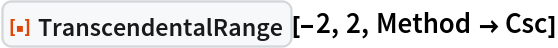 ResourceFunction["TranscendentalRange"][-2, 2, Method -> Csc]