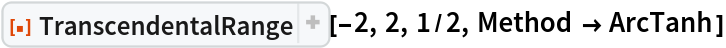 ResourceFunction["TranscendentalRange"][-2, 2, 1/2, Method -> ArcTanh]