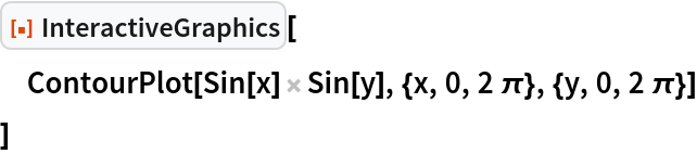 ResourceFunction["InteractiveGraphics"][
 ContourPlot[Sin[x] Sin[y], {x, 0, 2 \[Pi]}, {y, 0, 2 \[Pi]}]
 ]