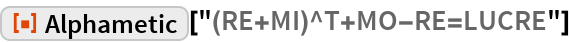 Alphametic | Wolfram Function Repository