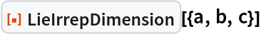 ResourceFunction["LieIrrepDimension"][{a, b, c}]