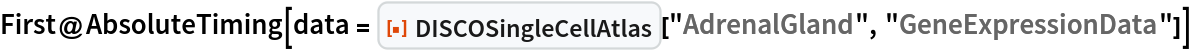 First@AbsoluteTiming[
  data = ResourceFunction["DISCOSingleCellAtlas"]["AdrenalGland", "GeneExpressionData"]]