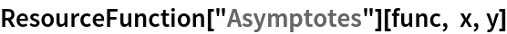 ResourceFunction["Asymptotes"][func, x, y]