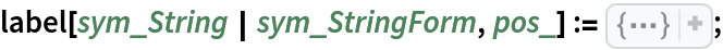 label[sym_String | sym_StringForm, pos_] := {
PointSize[
Scaled[0.08]], 
Hue[0.58, 1, 1], 
Point[pos], 
Text[
Style[sym, White, FontSize -> Scaled[0.07]], pos]};
