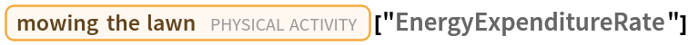 Entity["PhysicalActivity", "MowingLawnGeneral"]["EnergyExpenditureRate"]