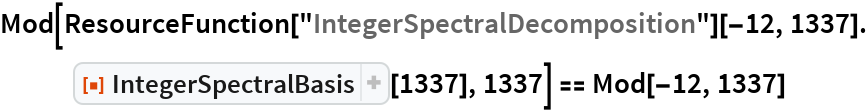 IntegerSpectralBasis | Wolfram Function Repository