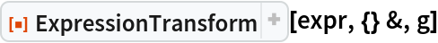 ResourceFunction["ExpressionTransform"][expr, {} &, g]