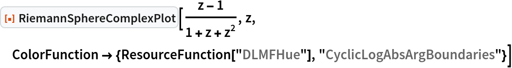 RiemannSphereComplexPlot | Wolfram Function Repository