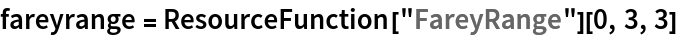 fareyrange = ResourceFunction["FareyRange"][0, 3, 3]