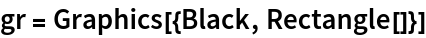 gr = Graphics[{Black, Rectangle[]}]