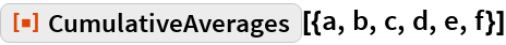 CumulativeAverages | Wolfram Function Repository