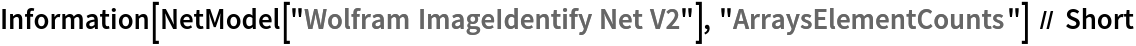 Information[NetModel["Wolfram ImageIdentify Net V2"], "ArraysElementCounts"] // Short