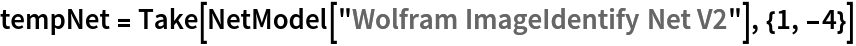tempNet = Take[NetModel["Wolfram ImageIdentify Net V2"], {1, -4}]