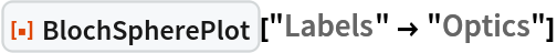 ResourceFunction["BlochSpherePlot"]["Labels" -> "Optics"]
