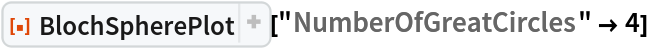 ResourceFunction[
 "BlochSpherePlot", ResourceSystemBase -> "https://www.wolframcloud.com/obj/resourcesystem/api/1.0"]["NumberOfGreatCircles" -> 4]