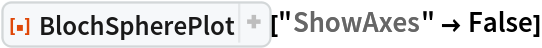 ResourceFunction[
 "BlochSpherePlot", ResourceSystemBase -> "https://www.wolframcloud.com/obj/resourcesystem/api/1.0"]["ShowAxes" -> False]
