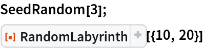 SeedRandom[3];
ResourceFunction["RandomLabyrinth"][{10, 20}]