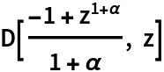 D[(-1 + z^(1 + \[Alpha]))/(1 + \[Alpha]), z]