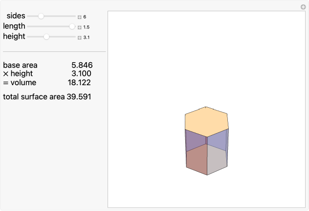 Volume Of A Hexagonal Prism With Base Area