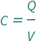 QuantityVariable["C", "ElectricCapacitance"] == QuantityVariable["Q", "ElectricCharge"]/QuantityVariable["V", "ElectricPotential"]