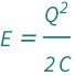 QuantityVariable["E", "Energy"] == QuantityVariable["Q", "ElectricCharge"]^2/(2*QuantityVariable["C", "ElectricCapacitance"])