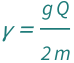QuantityVariable["γ", "Name" -> "gyromagnetic ratio"] == (QuantityVariable["g", "Name" -> "g factor"]*QuantityVariable["Q", "Name" -> "electric charge"])/(2*QuantityVariable["m", "Name" -> "mass"])