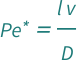 QuantityVariable[SuperStar["Pe"], "PecletNumberMassTransfer"] == (QuantityVariable["l", "Length"]*QuantityVariable["v", "Speed"])/QuantityVariable["D", "DiffusionCoefficient"]