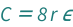 QuantityVariable["C", "ElectricCapacitance"] == 8*QuantityVariable["r", "Radius"]*QuantityVariable["ε", "ElectricPermittivity"]