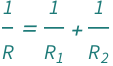 QuantityVariable["R", "ElectricResistance"]^(-1) == QuantityVariable[Subscript["R", "1"], "ElectricResistance"]^(-1) + QuantityVariable[Subscript["R", "2"], "ElectricResistance"]^(-1)
