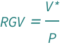 QuantityVariable["RGV", "Unitless"] == QuantityVariable[SuperStar["V"], "Money"]/QuantityVariable["P", "Money"]