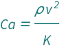 QuantityVariable["Ca", "CauchyNumber"] == (QuantityVariable["v", "Speed"]^2*QuantityVariable["ρ", "MassDensity"])/QuantityVariable["K", "BulkModulus"]
