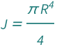 QuantityVariable["J", "SecondMomentOfArea"] == (Pi*QuantityVariable["R", "Radius"]^4)/4