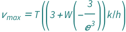 QuantityVariable[Subscript["ν", "max"], "Frequency"] == Quantity[3 + ProductLog[-3/E^3], "BoltzmannConstant"/"PlanckConstant"]*QuantityVariable["T", "Temperature"]
