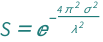 QuantityVariable["S", "StrehlRatio"] == E^((-4*Pi^2*QuantityVariable["σ", "Length"]^2)/QuantityVariable["λ", "Wavelength"]^2)