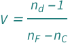 QuantityVariable["V", "AbbeNumber"] == (-1 + QuantityVariable[Subscript["n", "d"], "RefractiveIndex"])/(-QuantityVariable[Subscript["n", "C"], "RefractiveIndex"] + QuantityVariable[Subscript["n", "F"], "RefractiveIndex"])